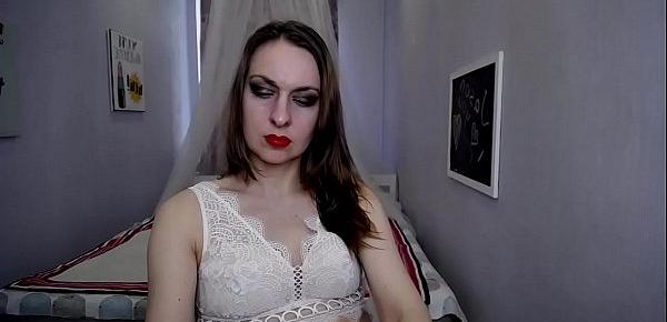  Shy Teen Playing With Dildo Energetically In Front Of Her Cam - Broadcast from Belgium